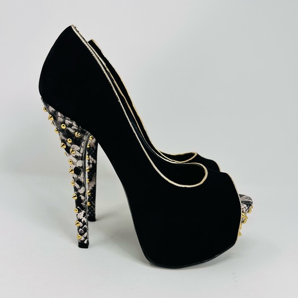 Shoe Dazzle Womens Black Open Toe Heels - Picture 5 of 14